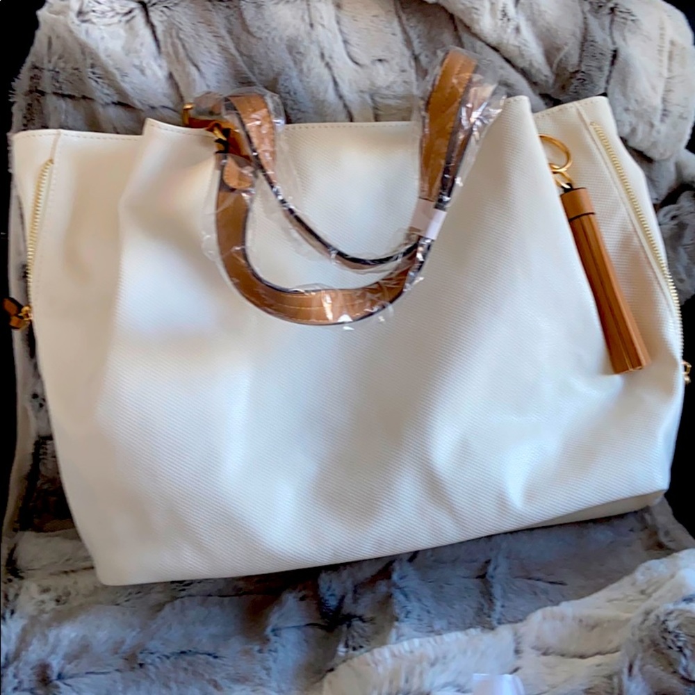 Large white purse